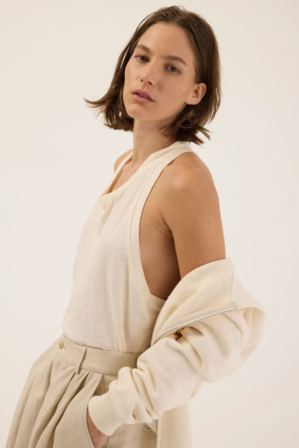 The Racerback Linen in Ecru sold by Jamie Haller product image thumbnail 3