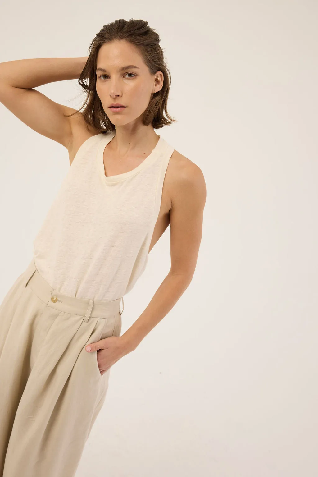 The Racerback Linen in Ecru sold by Jamie Haller product image thumbnail 2