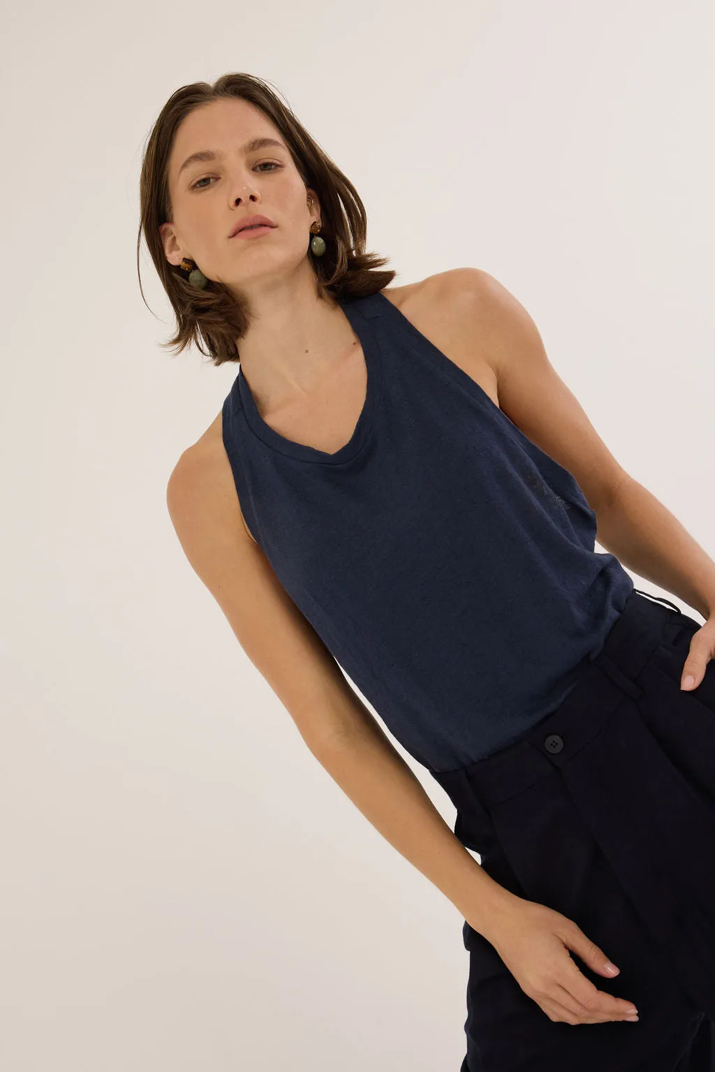 The Racerback Linen in Navy sold by Jamie Haller product image thumbnail 2