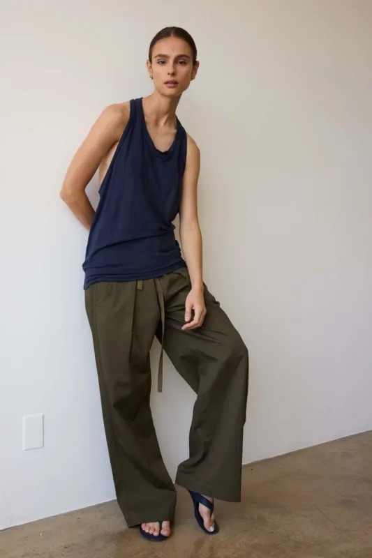The Racerback Linen in Navy sold by Jamie Haller