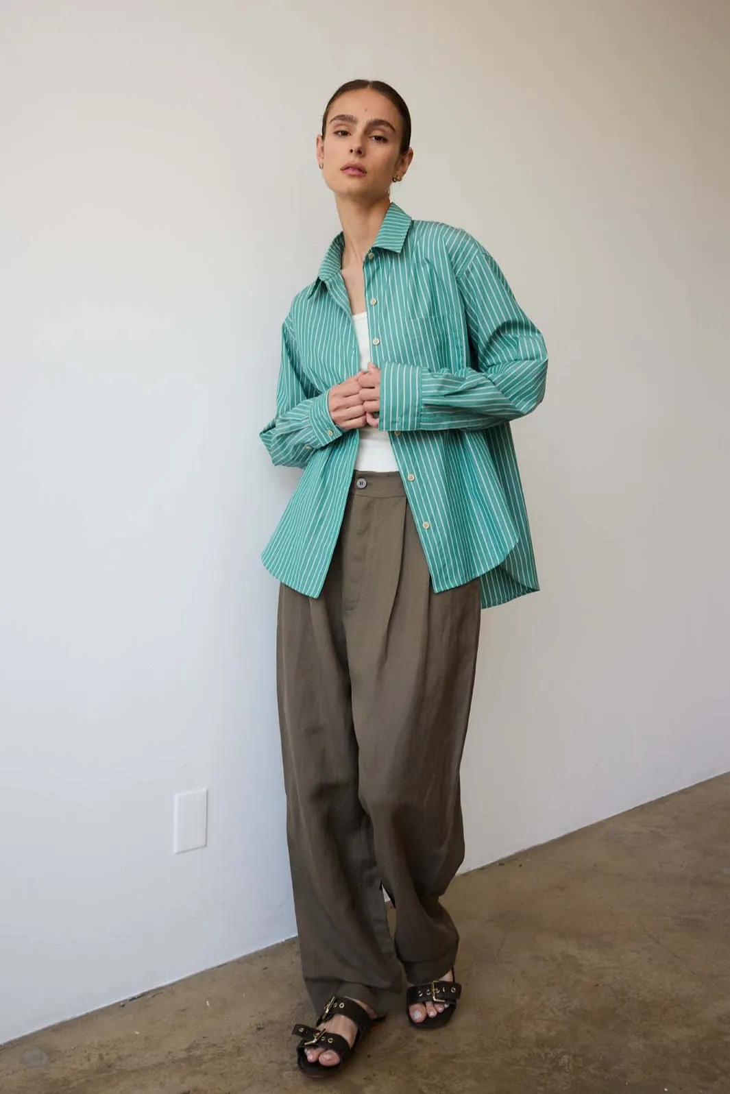 The Weekend Shirt in Kelly Stripe sold by Jamie Haller product image thumbnail 5