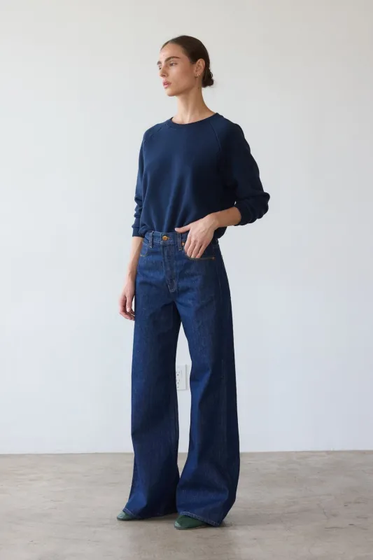 The Lax Wide in Raw Rinse sold by Jamie Haller