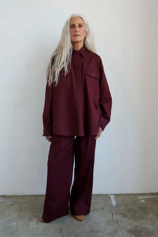 The Scrub Pant in Burgundy made by Jamie Haller