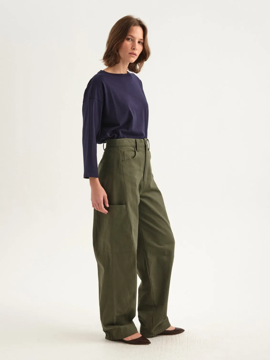 The Baggy Painter Twill in Olive sold by Jamie Haller product image thumbnail 4