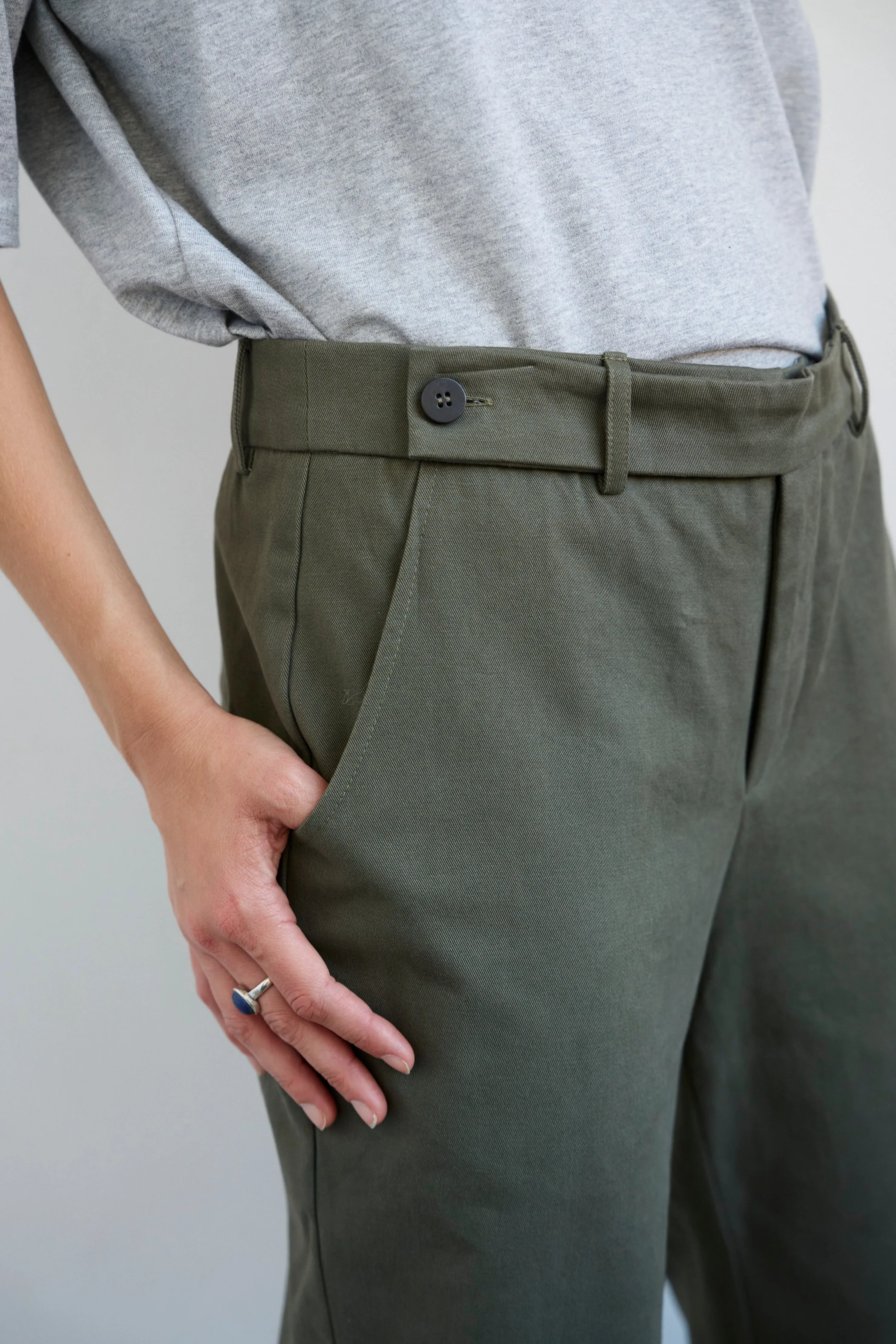 The Waist Tape Trouser in Olive sold by Jamie Haller product image thumbnail 5
