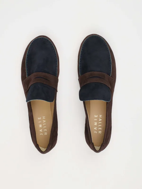 The Penny Loafer in Deep Espresso / Navy made by Jamie Haller
