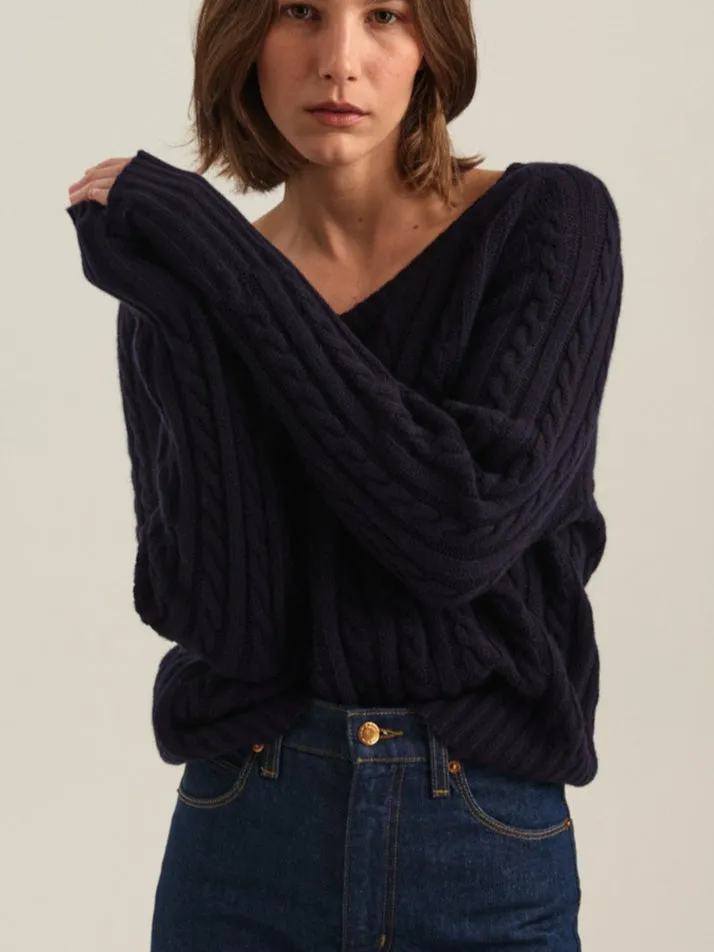 The Cable V Fave in Navy sold by Jamie Haller product image thumbnail 5