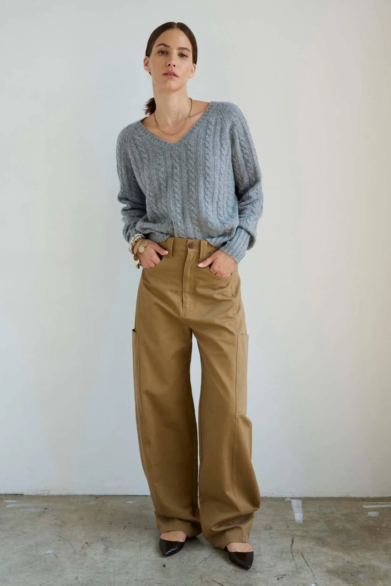 The Cable V Fave in Light Heather sold by Jamie Haller product image thumbnail 3