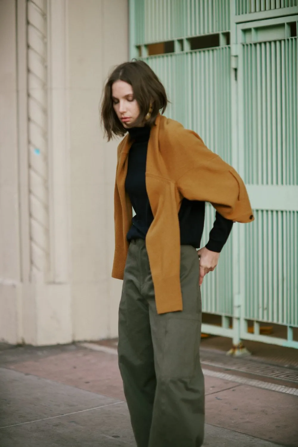 The Welt Pocket Cashmere Cardigan in Gold sold by Jamie Haller product image thumbnail 2