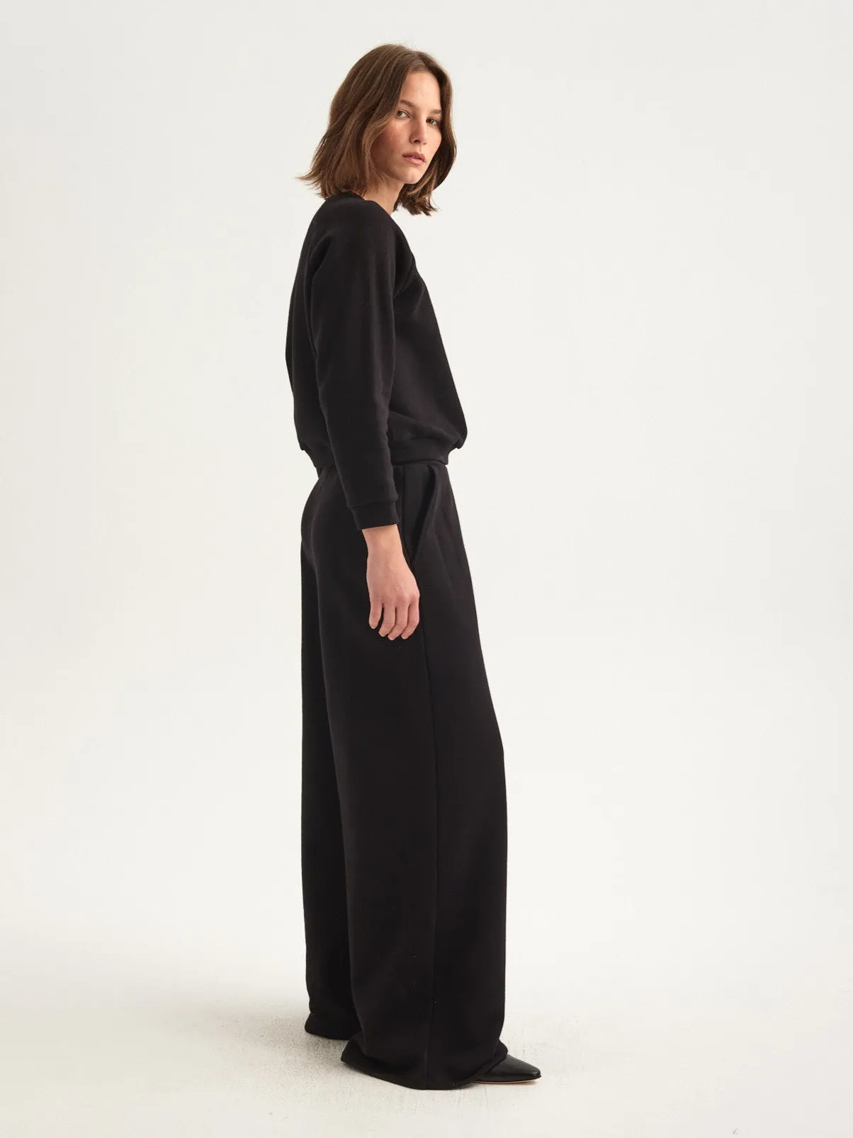 The Wide Leg Terry Trouser in Black sold by Jamie Haller product image thumbnail 5