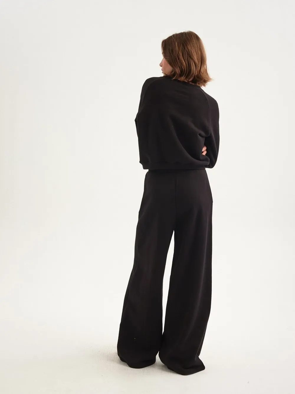 The Wide Leg Terry Trouser in Black sold by Jamie Haller product image thumbnail 4