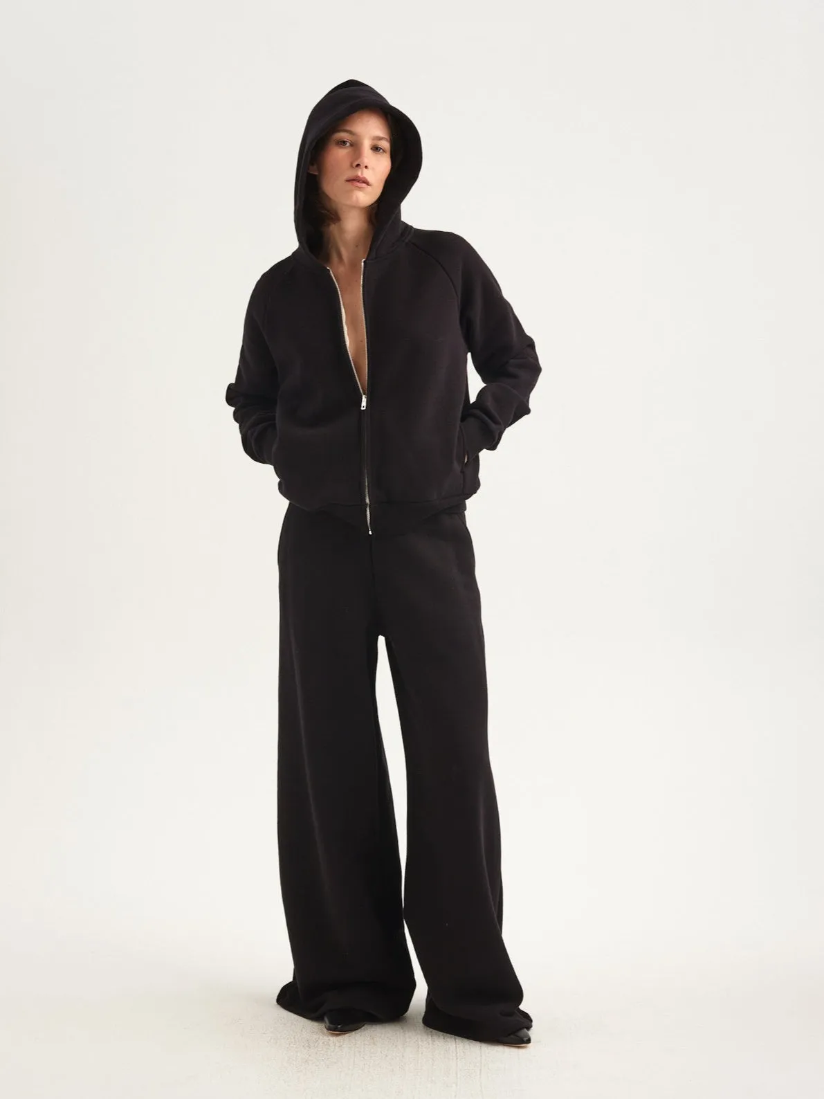 The Wide Leg Terry Trouser in Black sold by Jamie Haller product image thumbnail 3