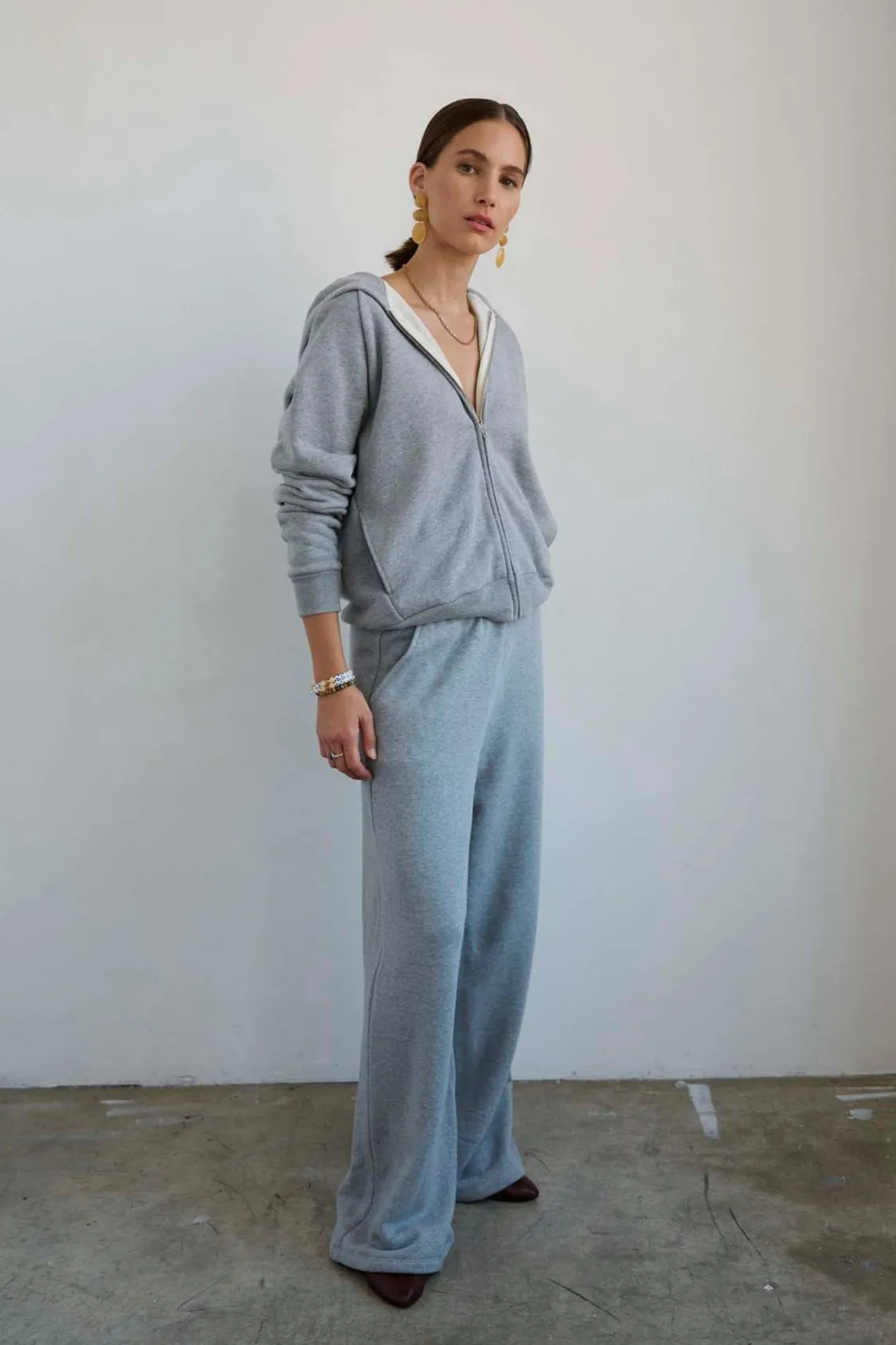 The Wide Leg Terry Trouser in Heather Grey sold by Jamie Haller product image thumbnail 4