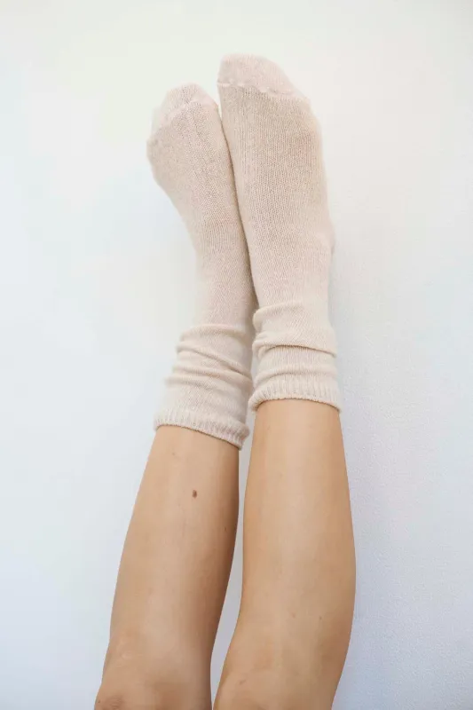 Solid Crew Socks in Cream sold by Jamie Haller