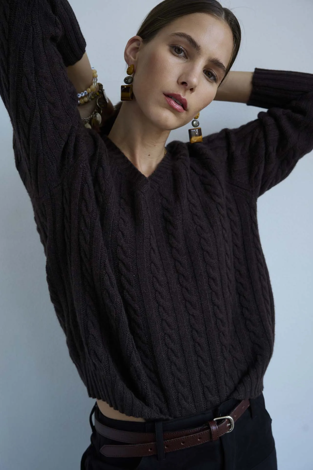 The Cable V Fave in Mud sold by Jamie Haller product image thumbnail 5