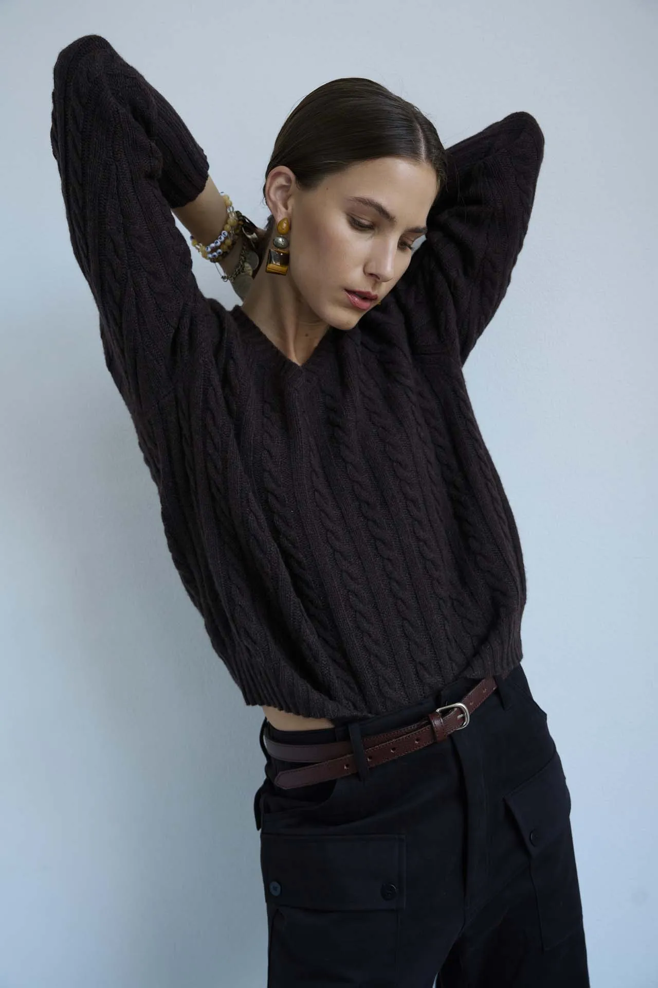 The Cable V Fave in Mud sold by Jamie Haller