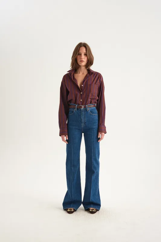 The Crease Jean in Stone Crease sold by Jamie Haller