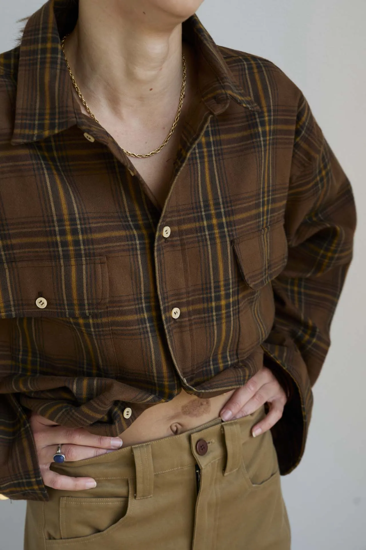 The Big Shirt Flannel in Browns sold by Jamie Haller product image thumbnail 5