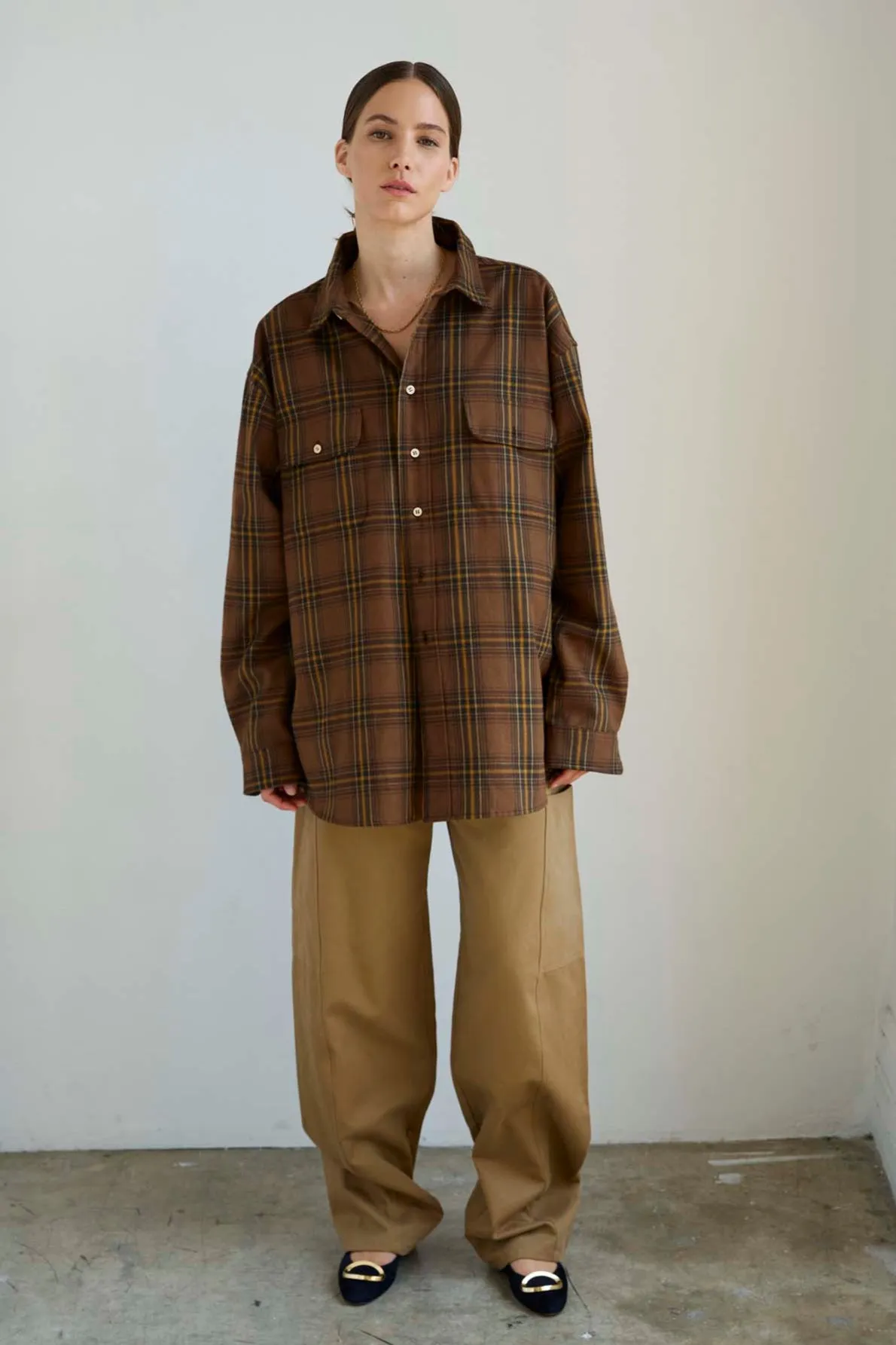 The Big Shirt Flannel in Browns sold by Jamie Haller product image thumbnail 3