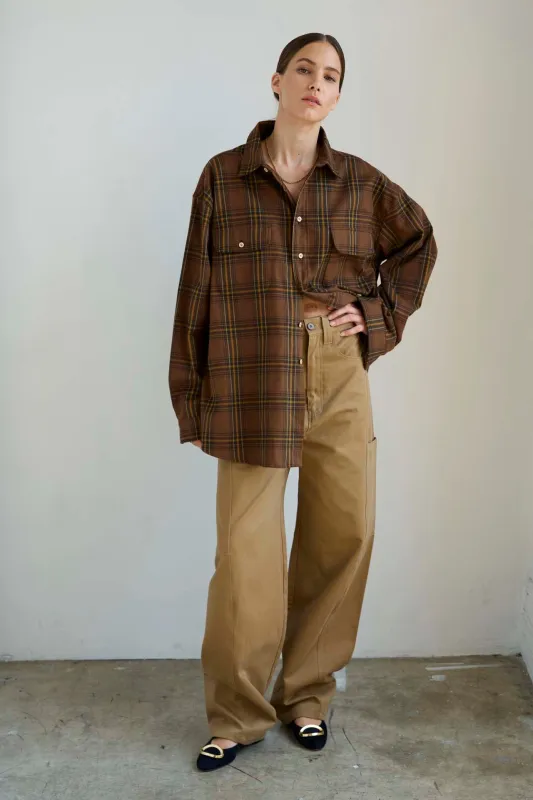The Big Shirt Flannel in Browns made by Jamie Haller