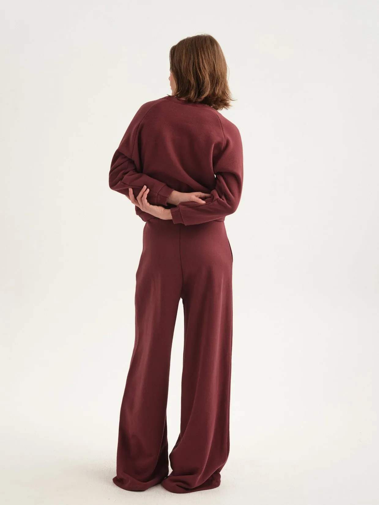 The Wide Leg Terry Trouser in Cherry Cola sold by Jamie Haller product image thumbnail 5