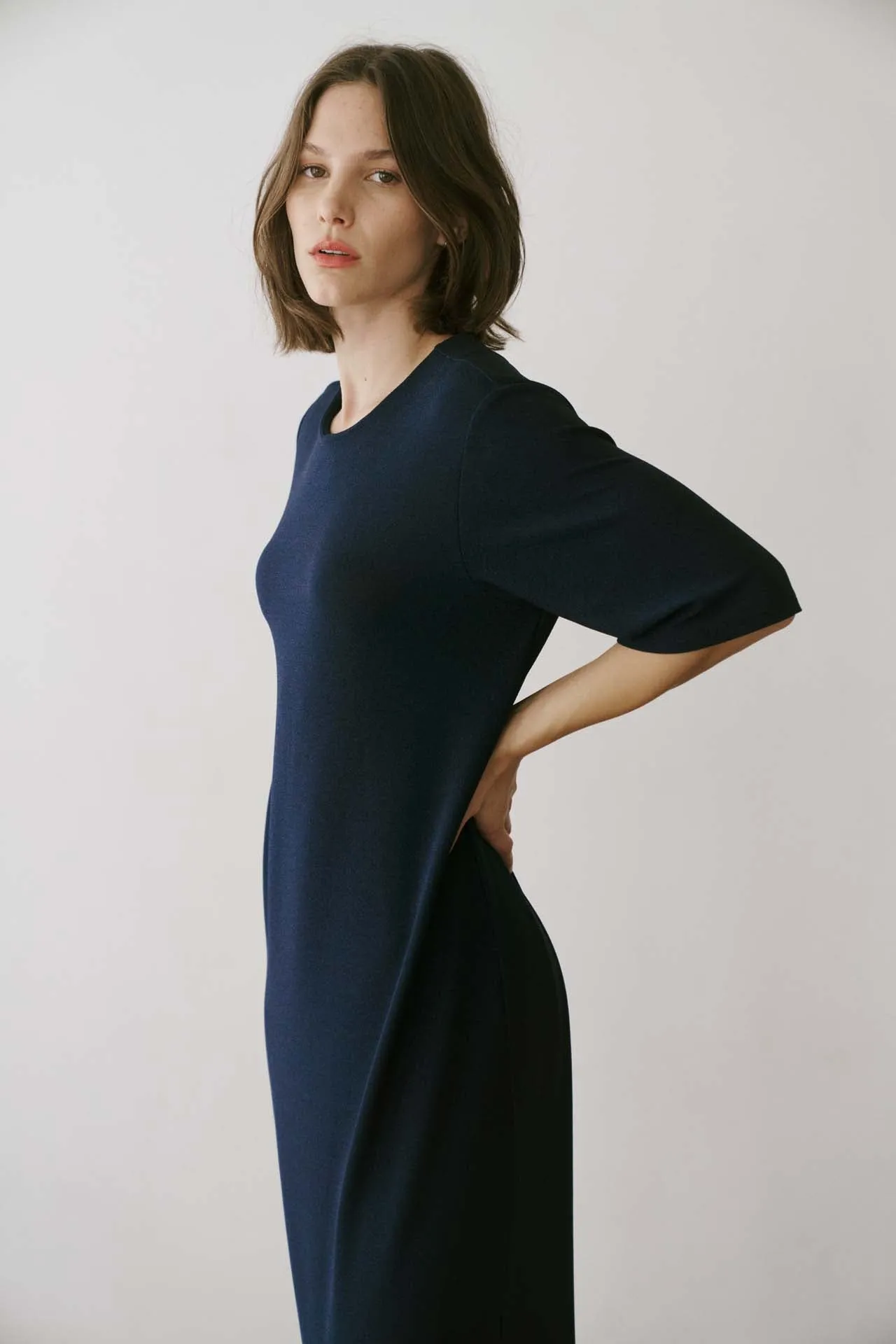 The Goddess Dress in Blue Lame sold by Jamie Haller product image thumbnail 3