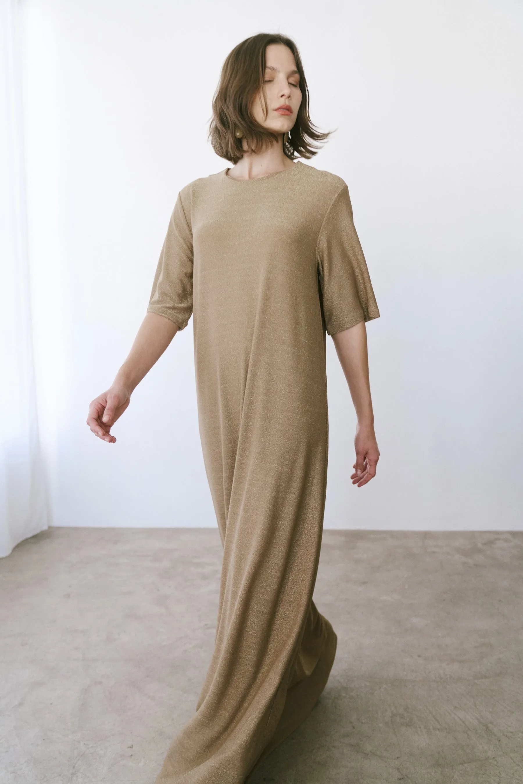 The Goddess Dress in Gold Lame sold by Jamie Haller product image thumbnail 2