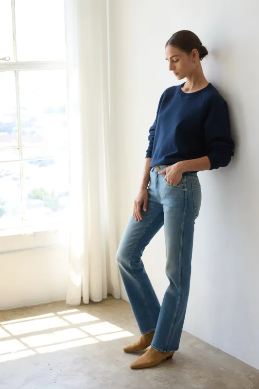 The Freddie Jean in Worn Indigo made by Jamie Haller