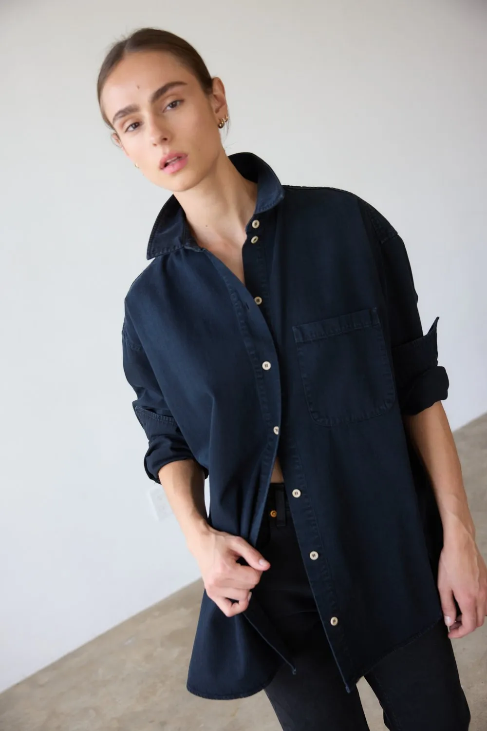 The Essential Shirt in Vintage Black sold by Jamie Haller