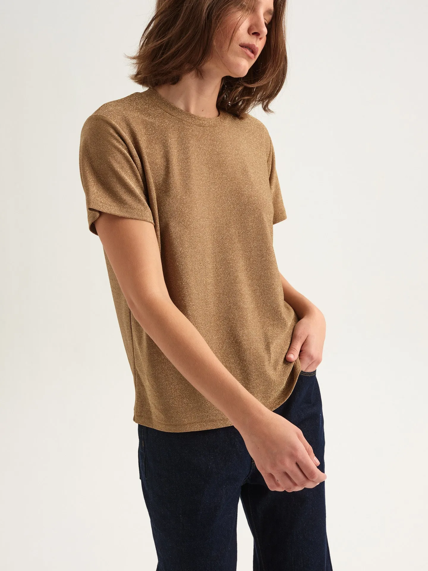 The Chameleon Tee in Gold Lame sold by Jamie Haller product image thumbnail 4