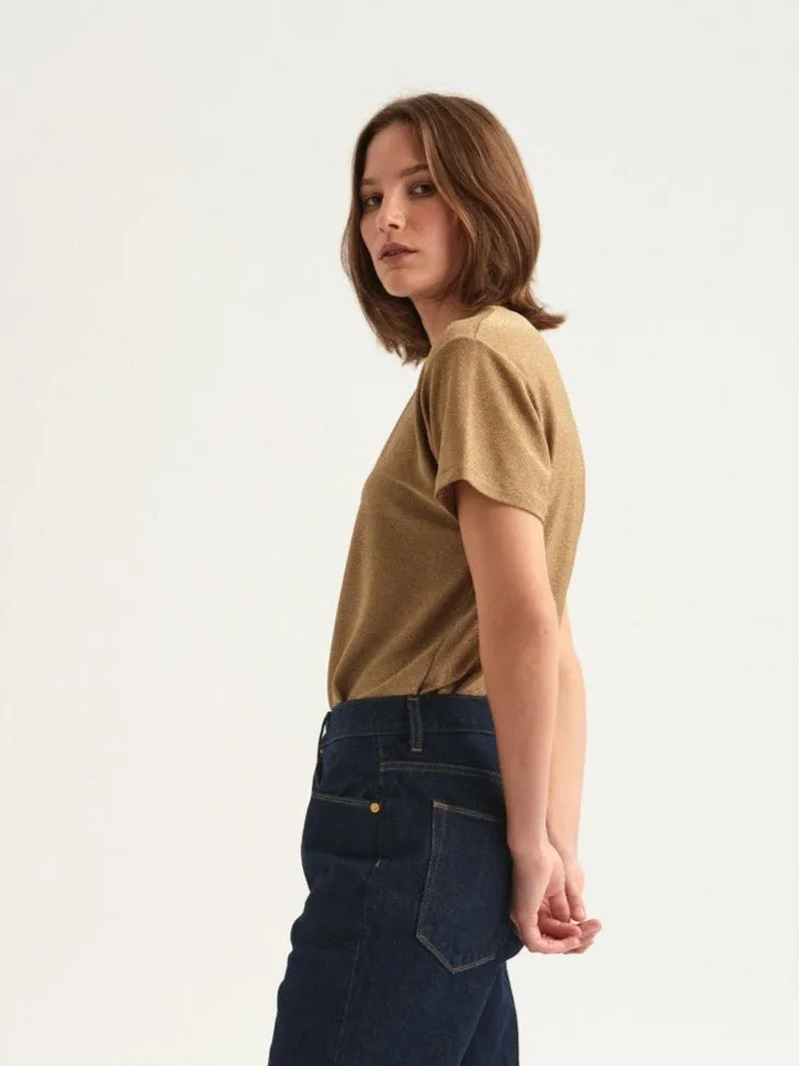 The Chameleon Tee in Gold Lame sold by Jamie Haller product image thumbnail 2