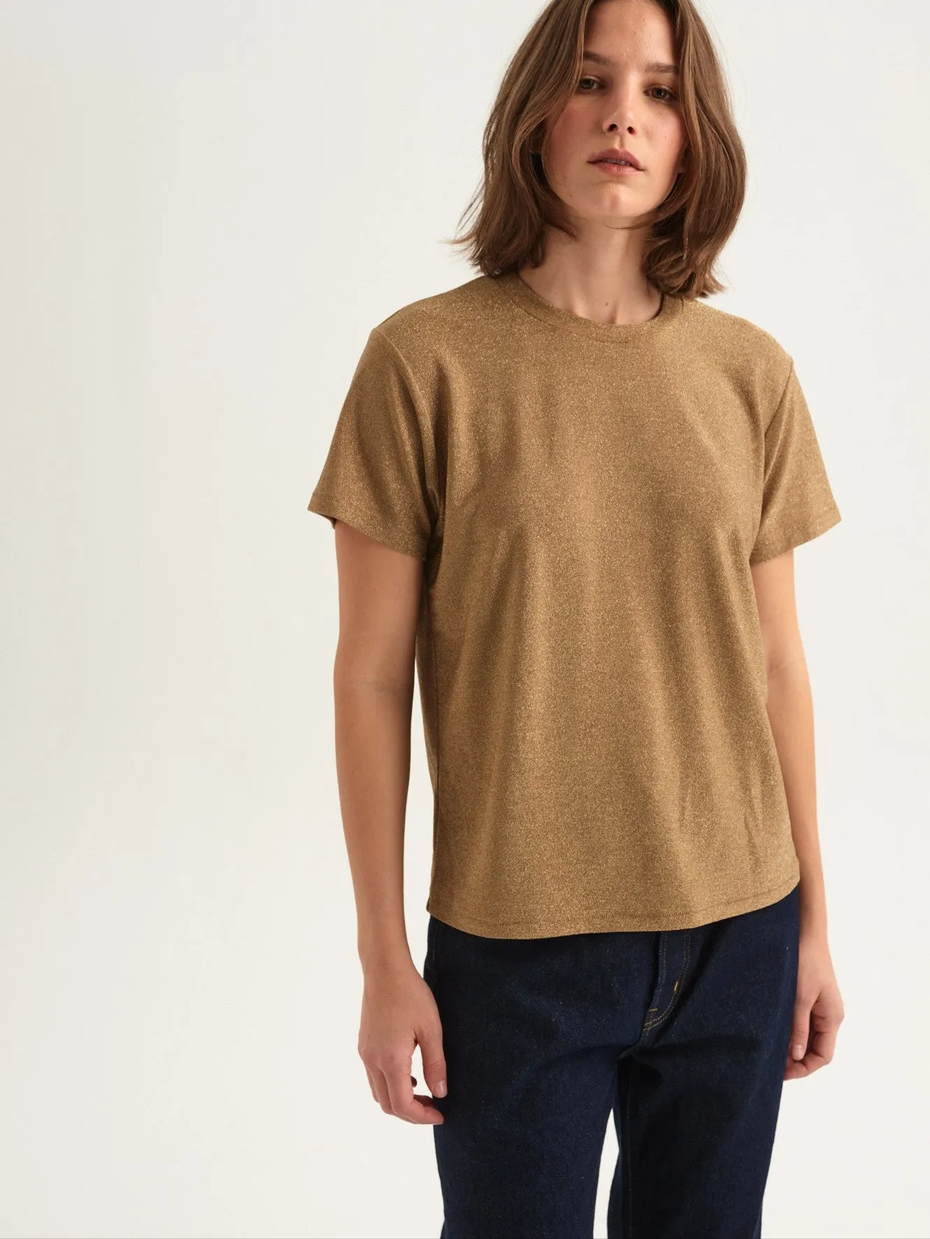 The Chameleon Tee in Gold Lame sold by Jamie Haller product image thumbnail 3