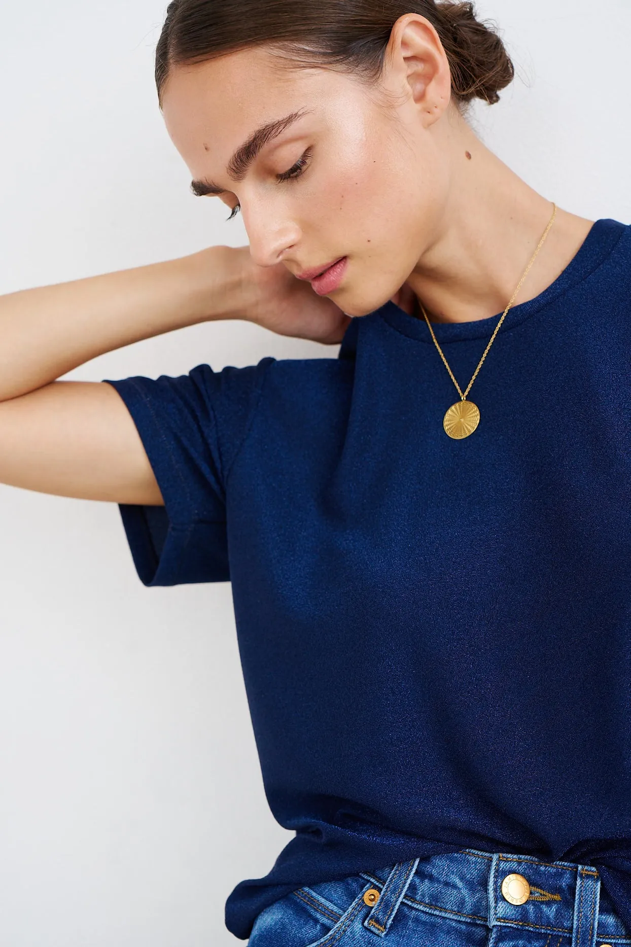 The Chameleon Tee in Blue Lame sold by Jamie Haller product image thumbnail 3