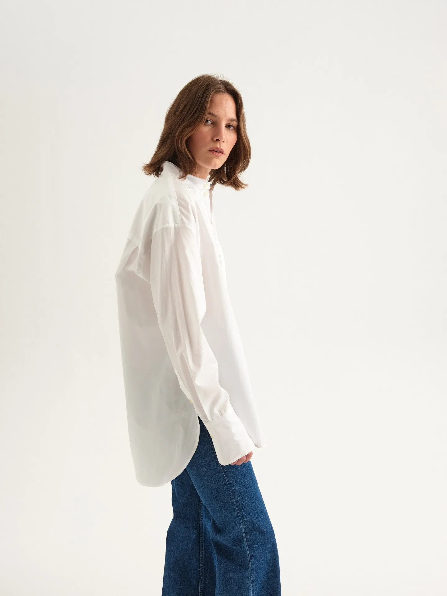 The Tuck Shirt in White sold by Jamie Haller product image thumbnail 2