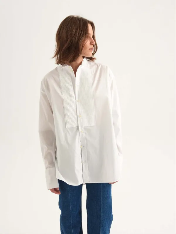 The Tuck Shirt in White made by Jamie Haller