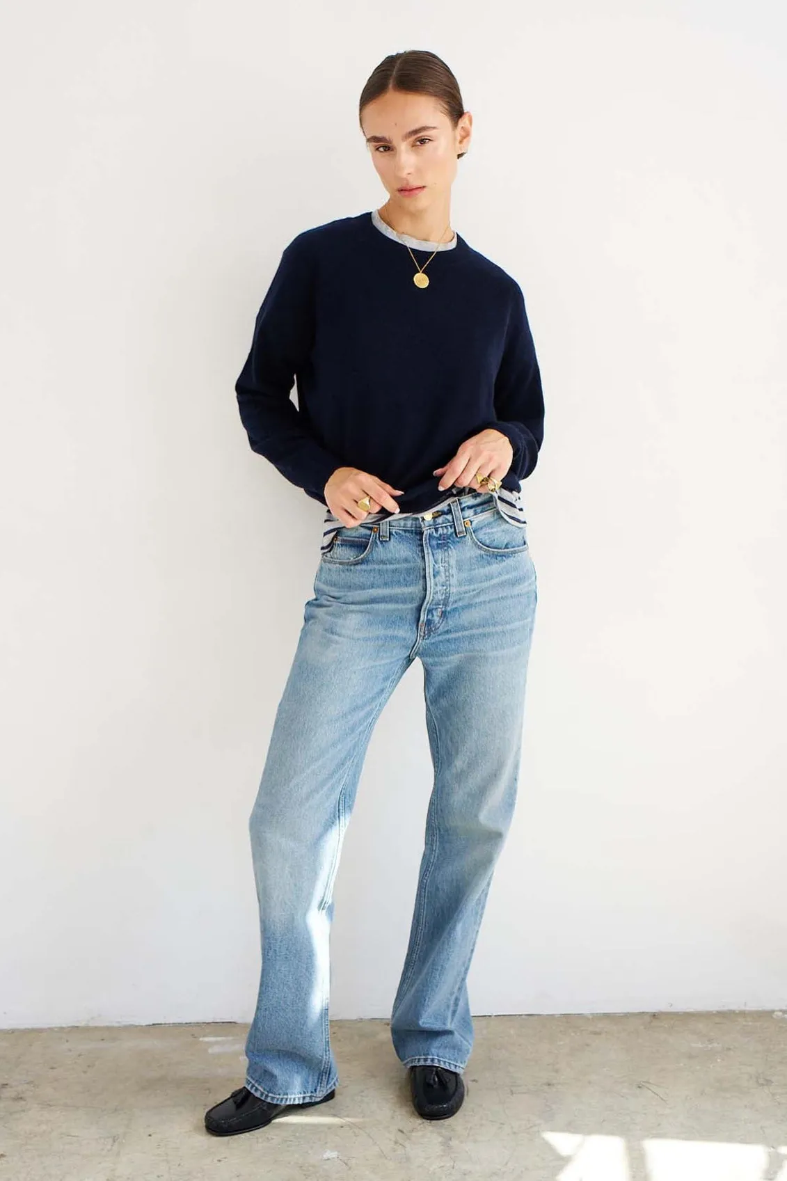 The Cashmere Crew in Navy sold by Jamie Haller product image thumbnail 3