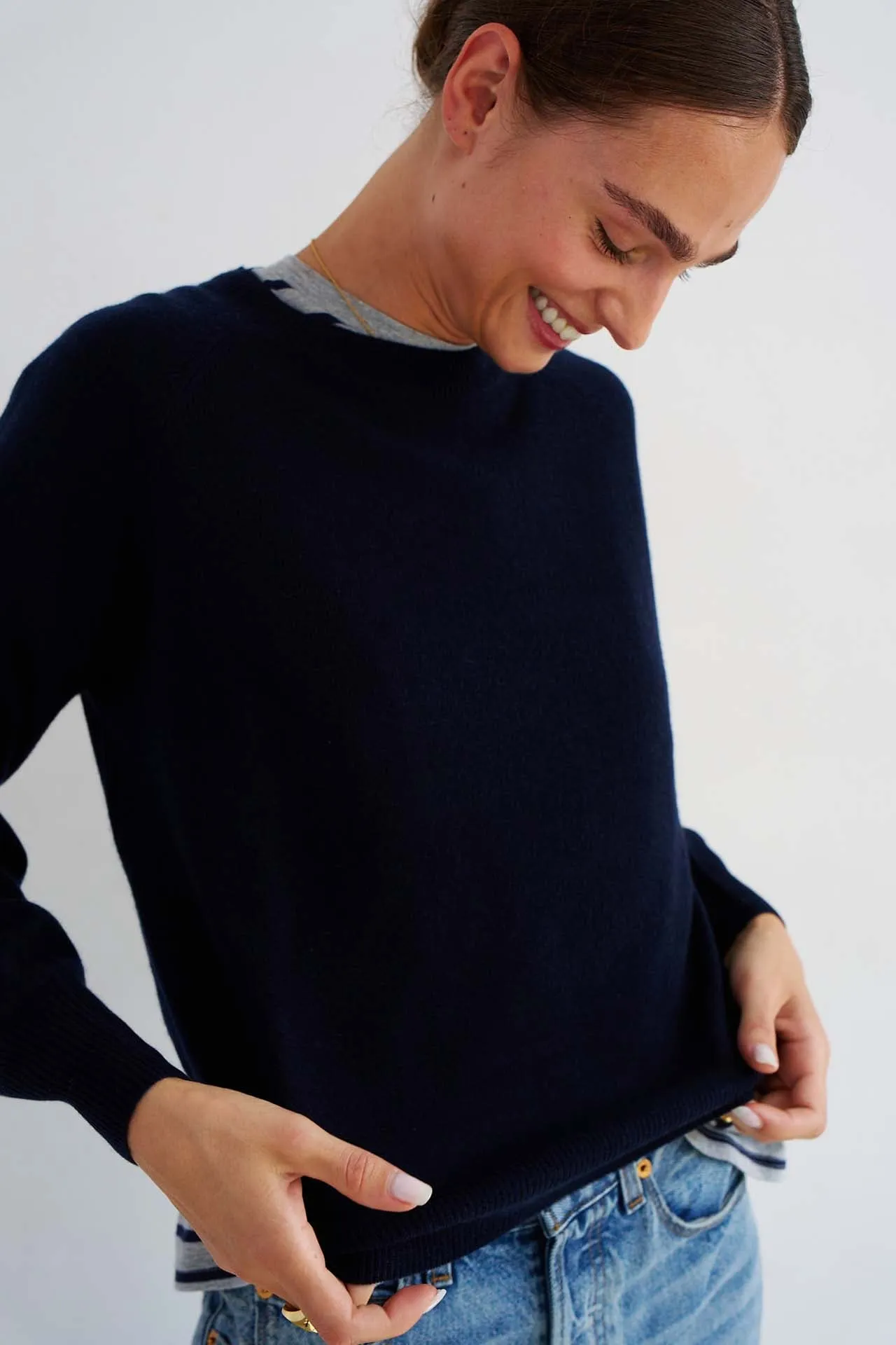 The Cashmere Crew in Navy sold by Jamie Haller