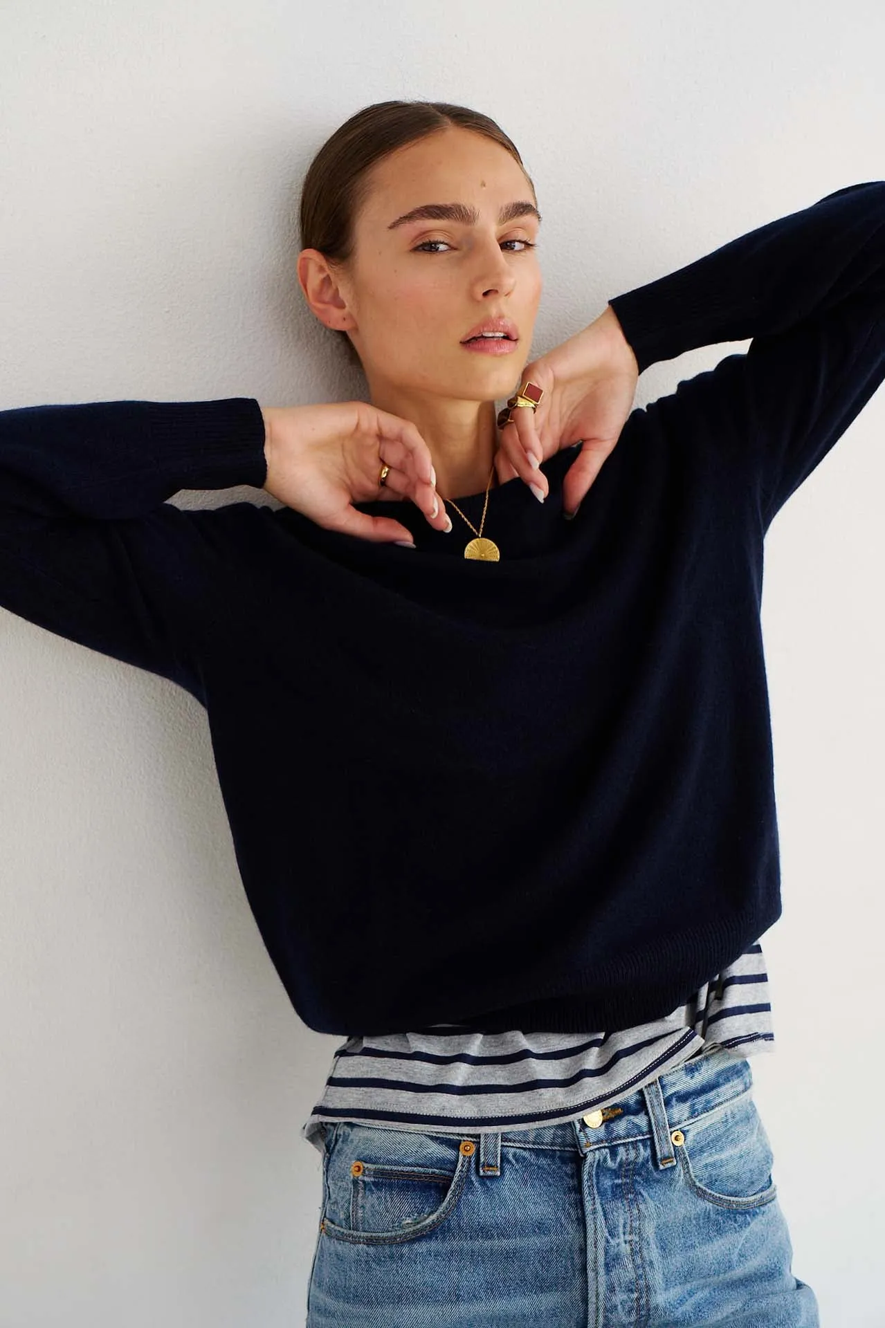 The Cashmere Crew in Navy sold by Jamie Haller product image thumbnail 2