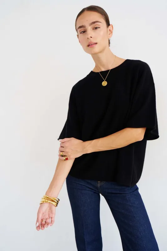 The Cashmere Tee in Black made by Jamie Haller
