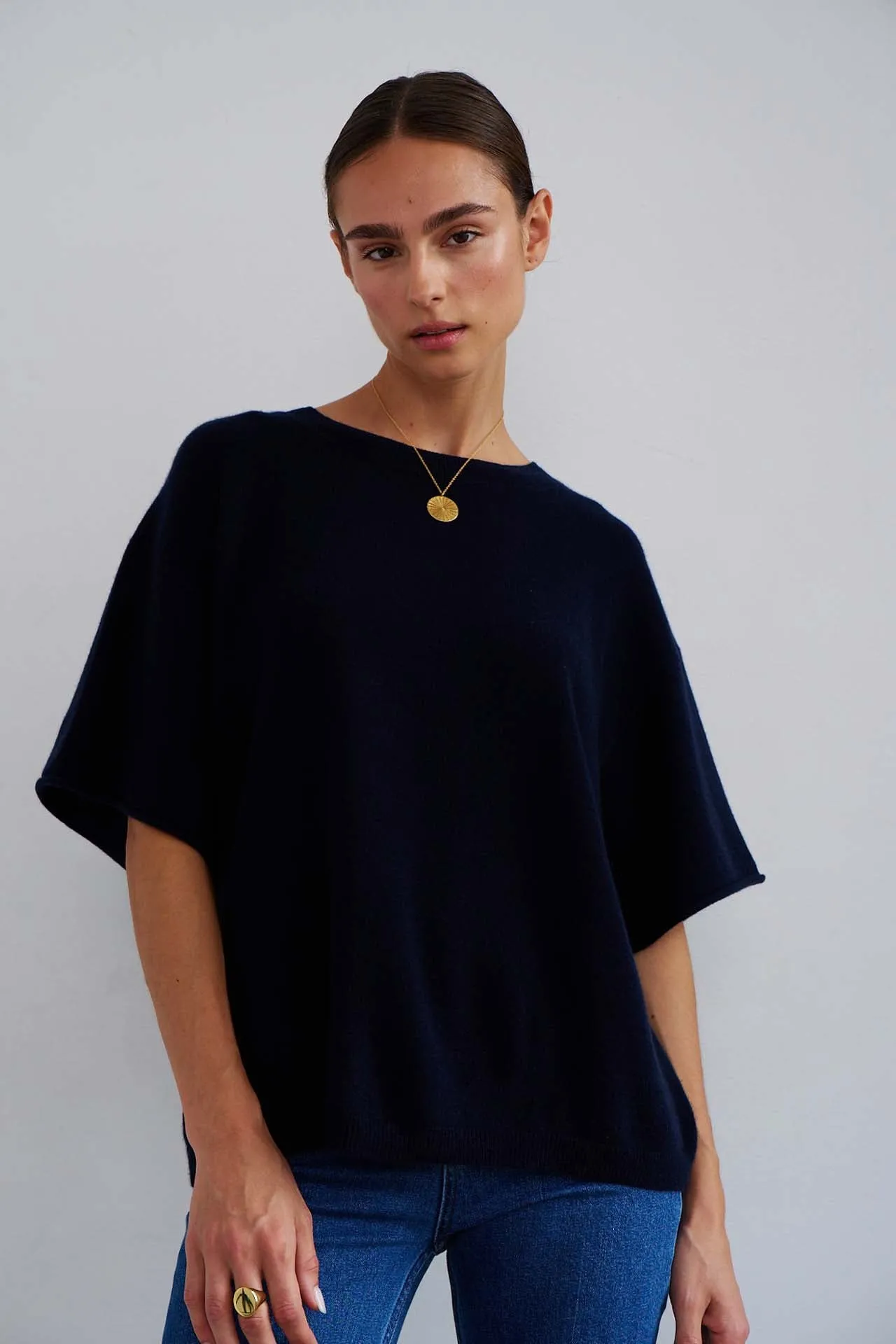The Cashmere Tee in Navy sold by Jamie Haller product image thumbnail 3