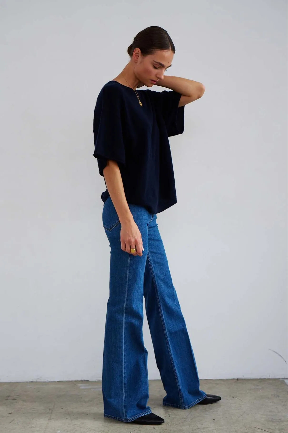 The Cashmere Tee in Navy sold by Jamie Haller product image thumbnail 5