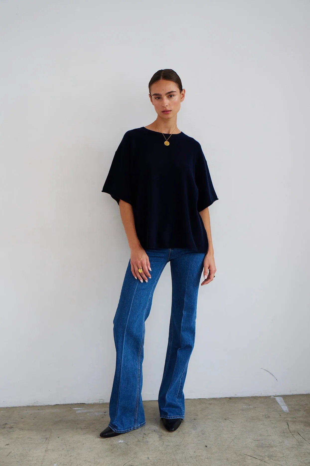 The Cashmere Tee in Navy sold by Jamie Haller product image thumbnail 2