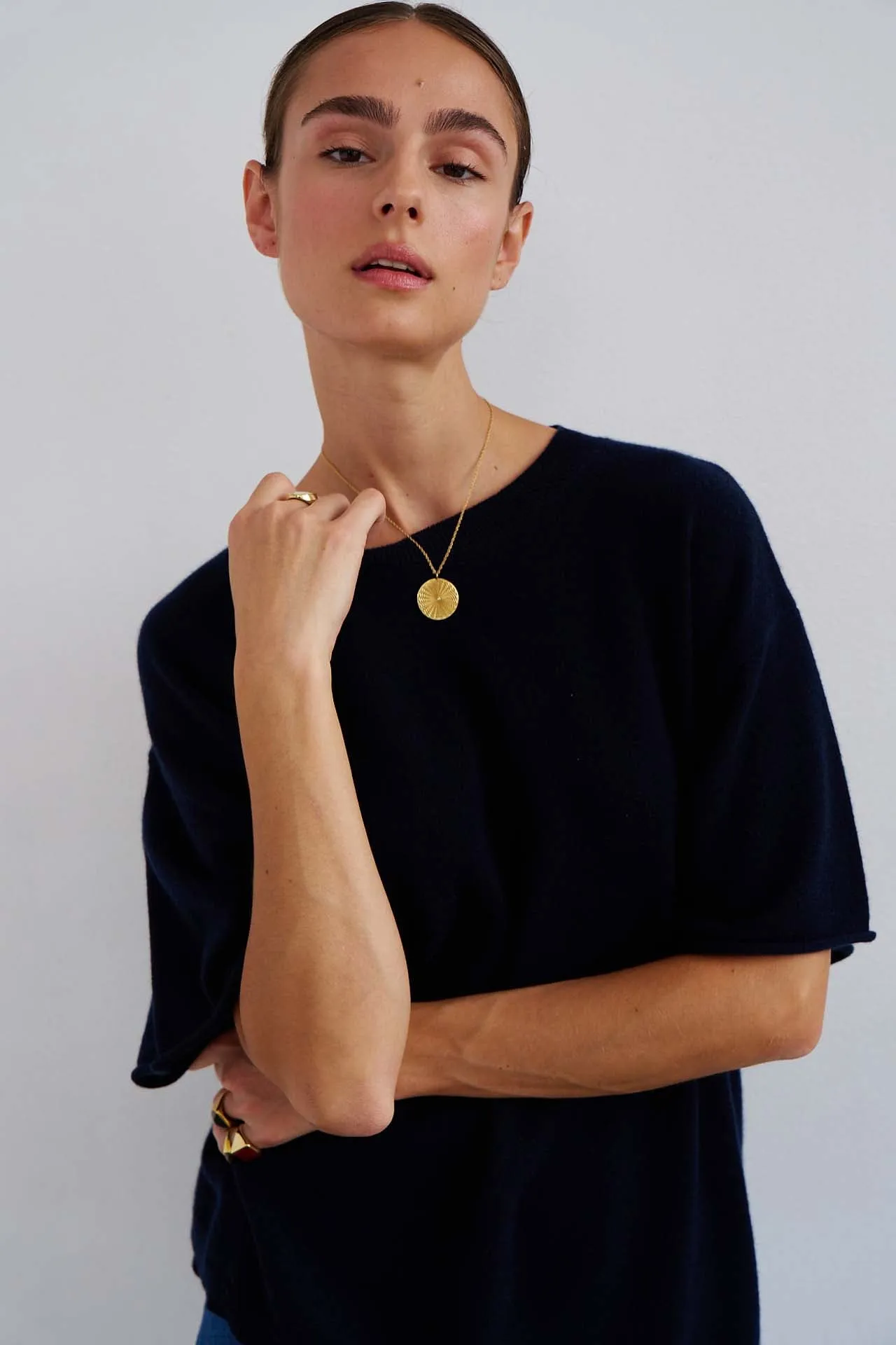 The Cashmere Tee in Navy sold by Jamie Haller product image thumbnail 4