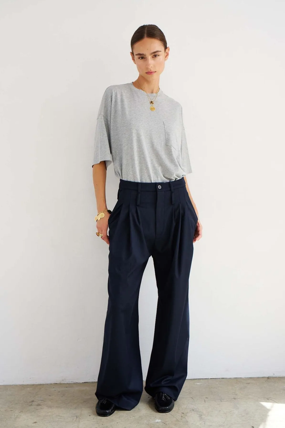 The Triple Pleat Trouser in Dark Navy sold by Jamie Haller product image thumbnail 5