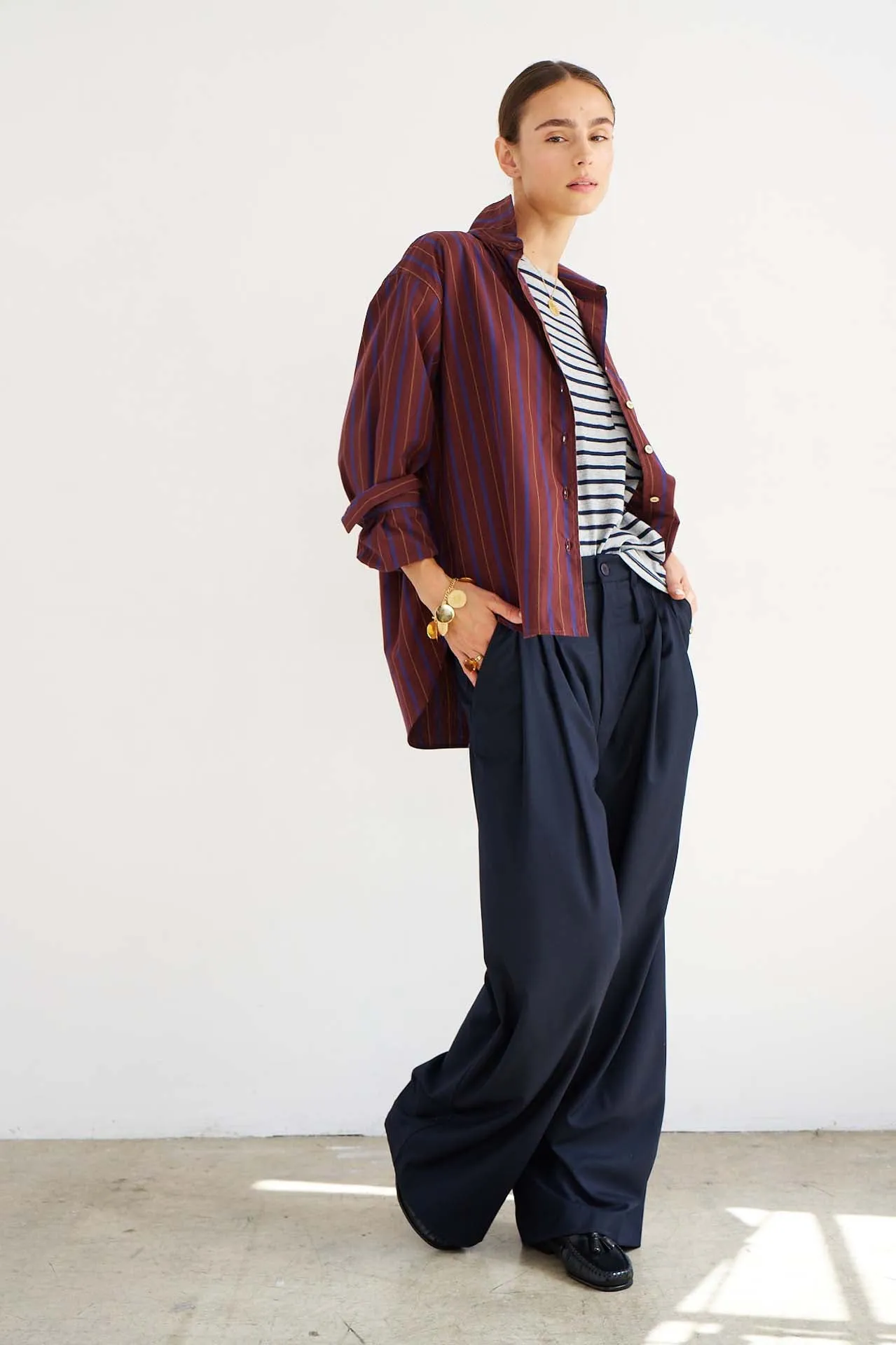 The Triple Pleat Trouser in Dark Navy sold by Jamie Haller product image thumbnail 3