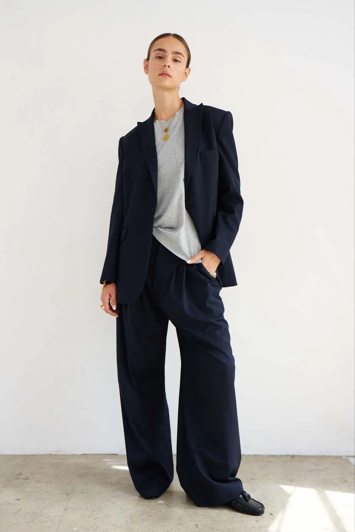 The Triple Pleat Trouser in Dark Navy sold by Jamie Haller product image thumbnail 4