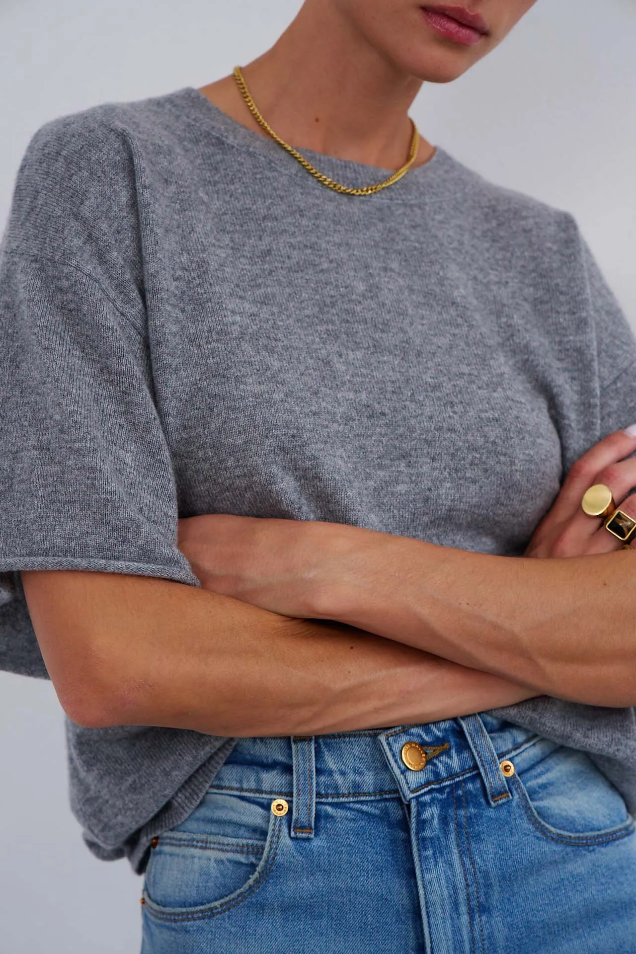 The Cashmere Tee in Light Heather sold by Jamie Haller product image thumbnail 3