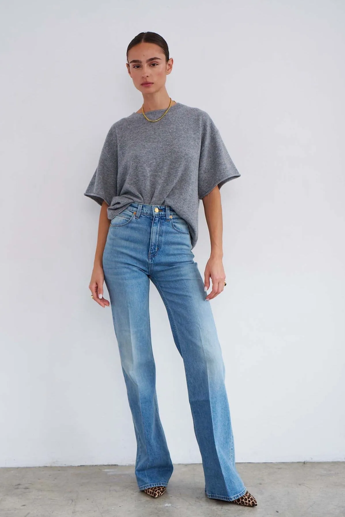 The Cashmere Tee in Light Heather sold by Jamie Haller product image thumbnail 4