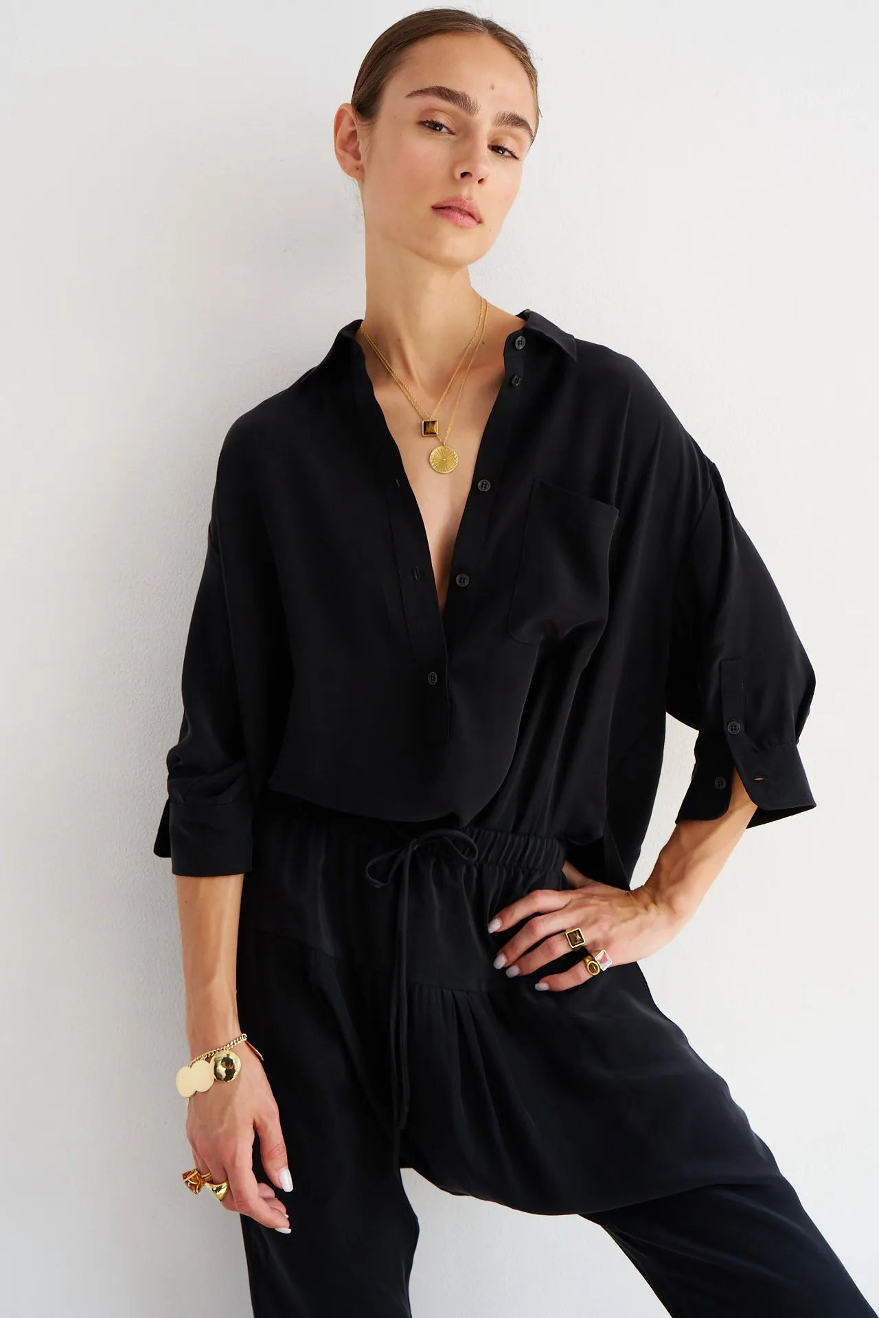 The Popover Silk in Black sold by Jamie Haller product image thumbnail 5