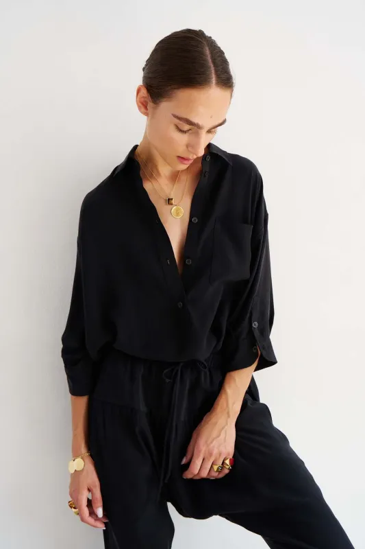 The Popover Silk in Black sold by Jamie Haller